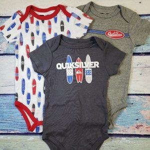 Set of 4 QuikSilver onepieces 3-6mo